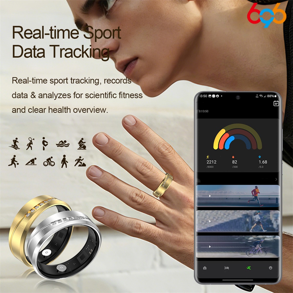 Watches Ladies Smartwatch - Zegarek damski, męski, wibrujący, inteligentny pierścień,