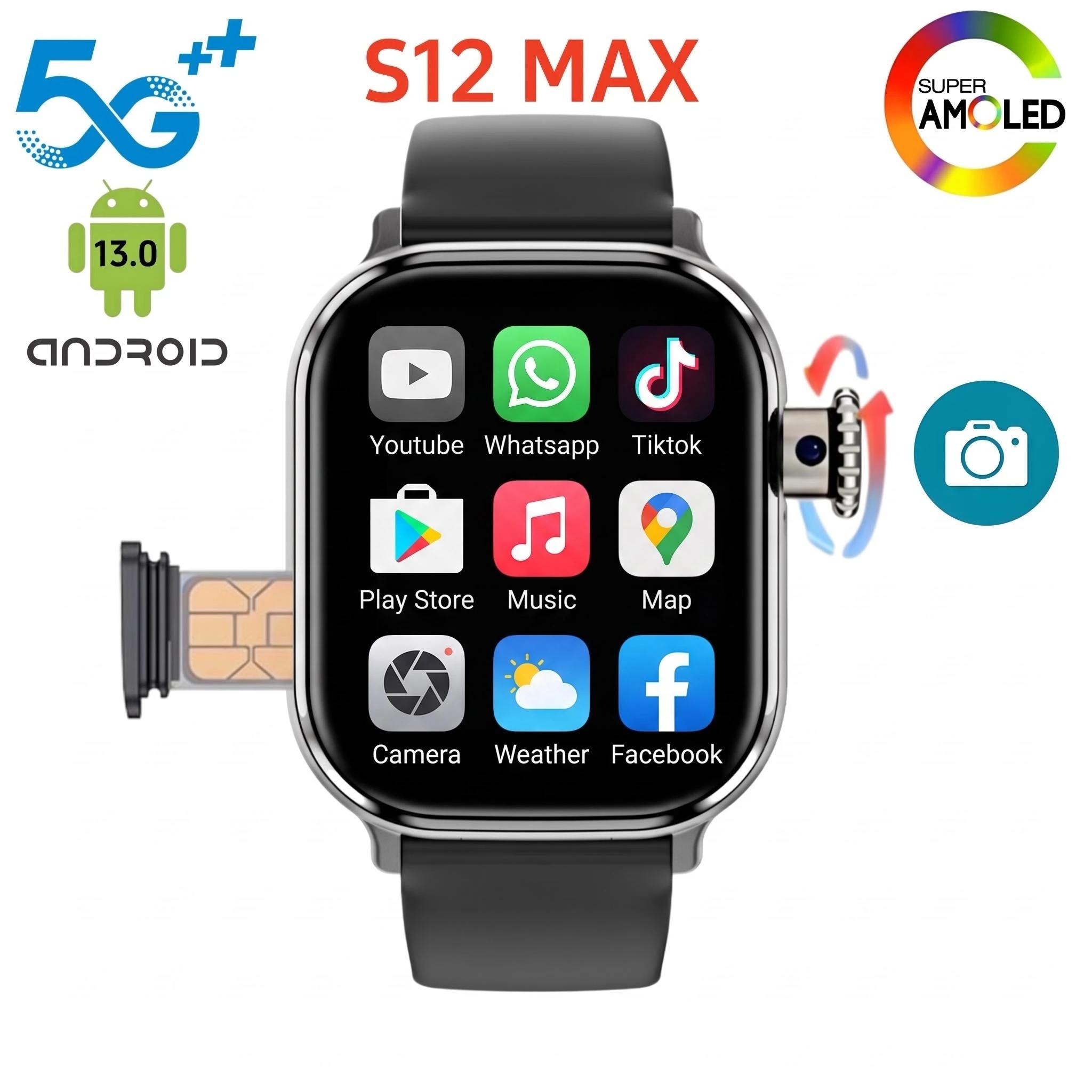 Smartwatch Watches For Women With Gps - S12 MAX 5G LTE Smartwatch z