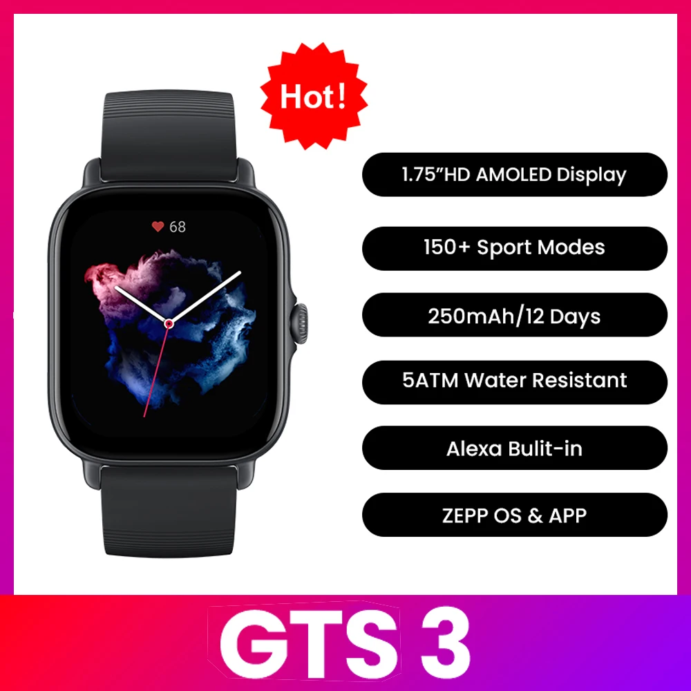 Timex Watches Smartwatch - Amazfit GTS 3 Smartwatch Wodoodporny 5ATM