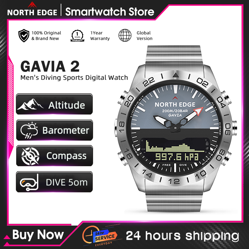 NORTH EDGE Męski Zegarek Nurko – Altimeter Compass Watch recenzja i cena