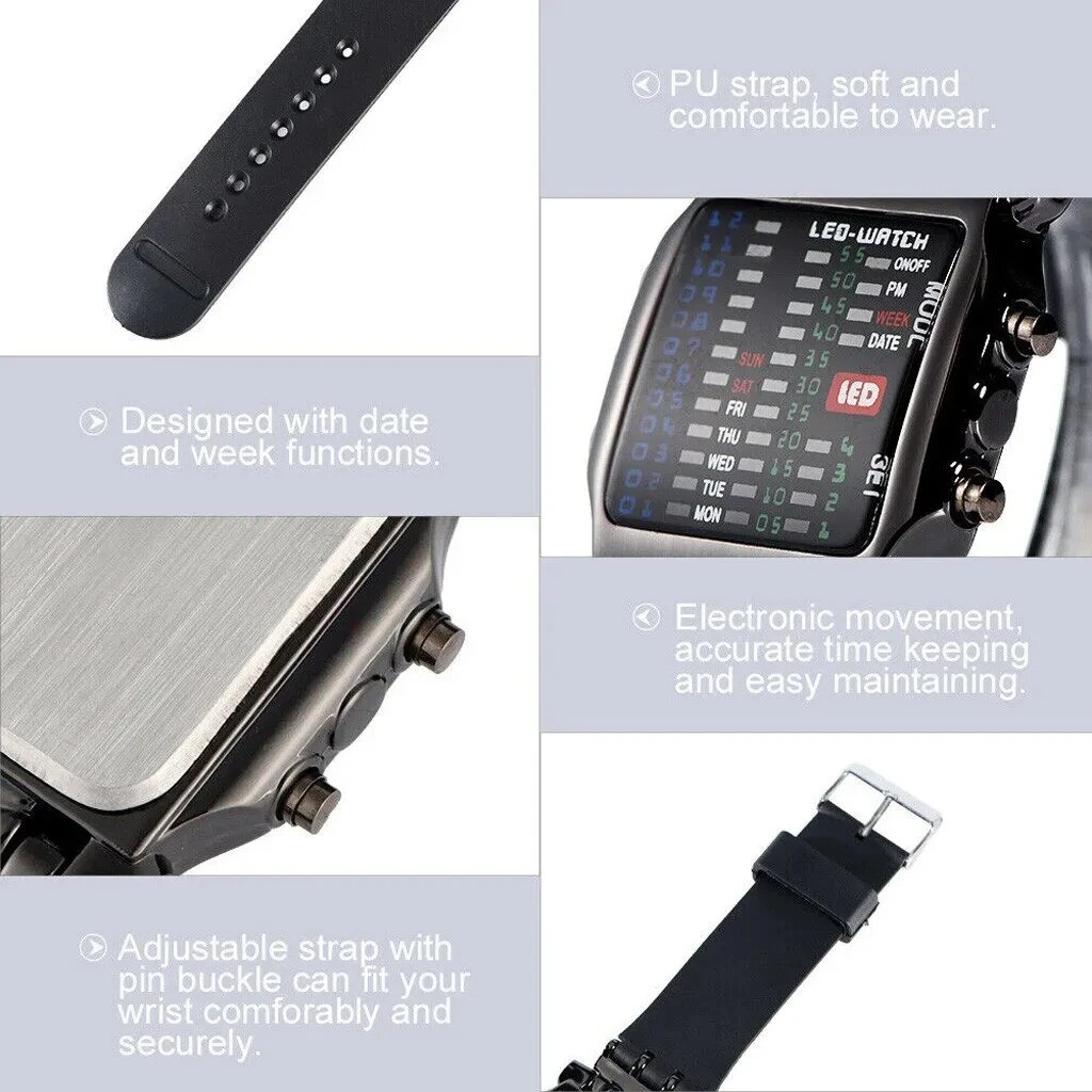 Binarny zegarek LED Kreatywny  – Timex Watches Smartwatch recenzja i cena