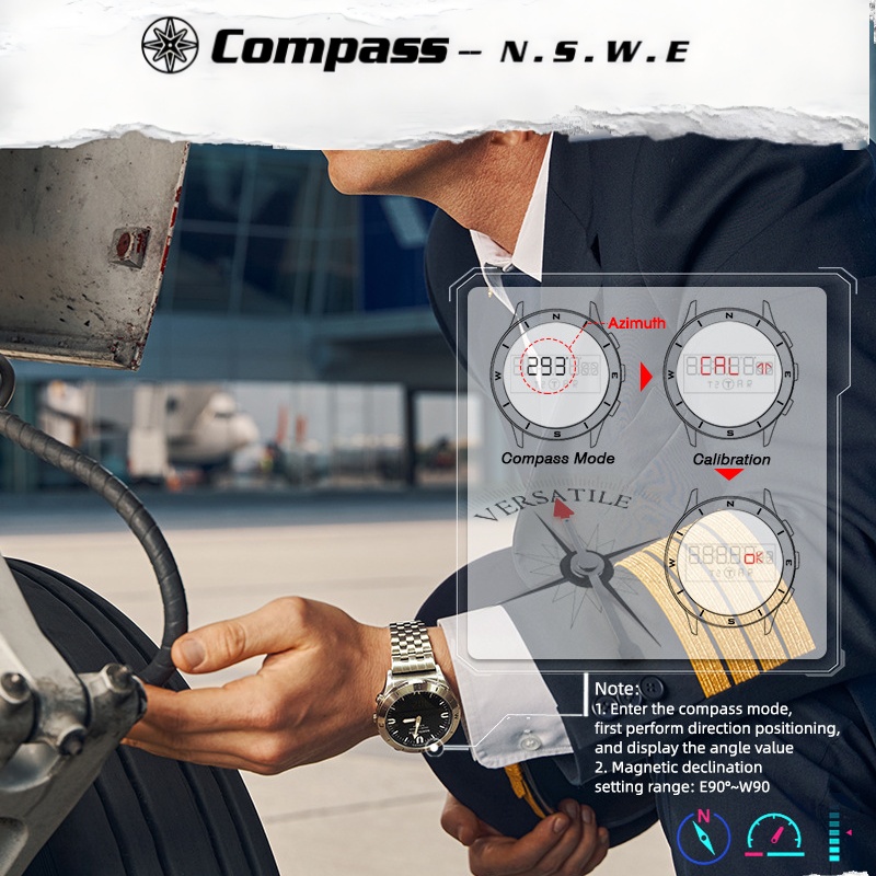 NORTH EDGE Męski Zegarek Cyfro – Altimeter Compass Watch recenzja i cena
