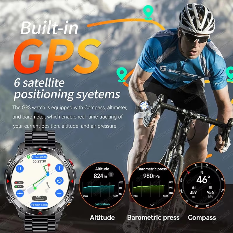 Wojskowy Smartwatch GPS 540mAh – Altimeter Compass Watch recenzja i cena