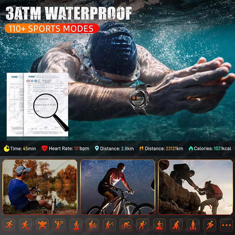 Wojskowy Smartwatch GPS 540mAh – Altimeter Compass Watch recenzja i cena