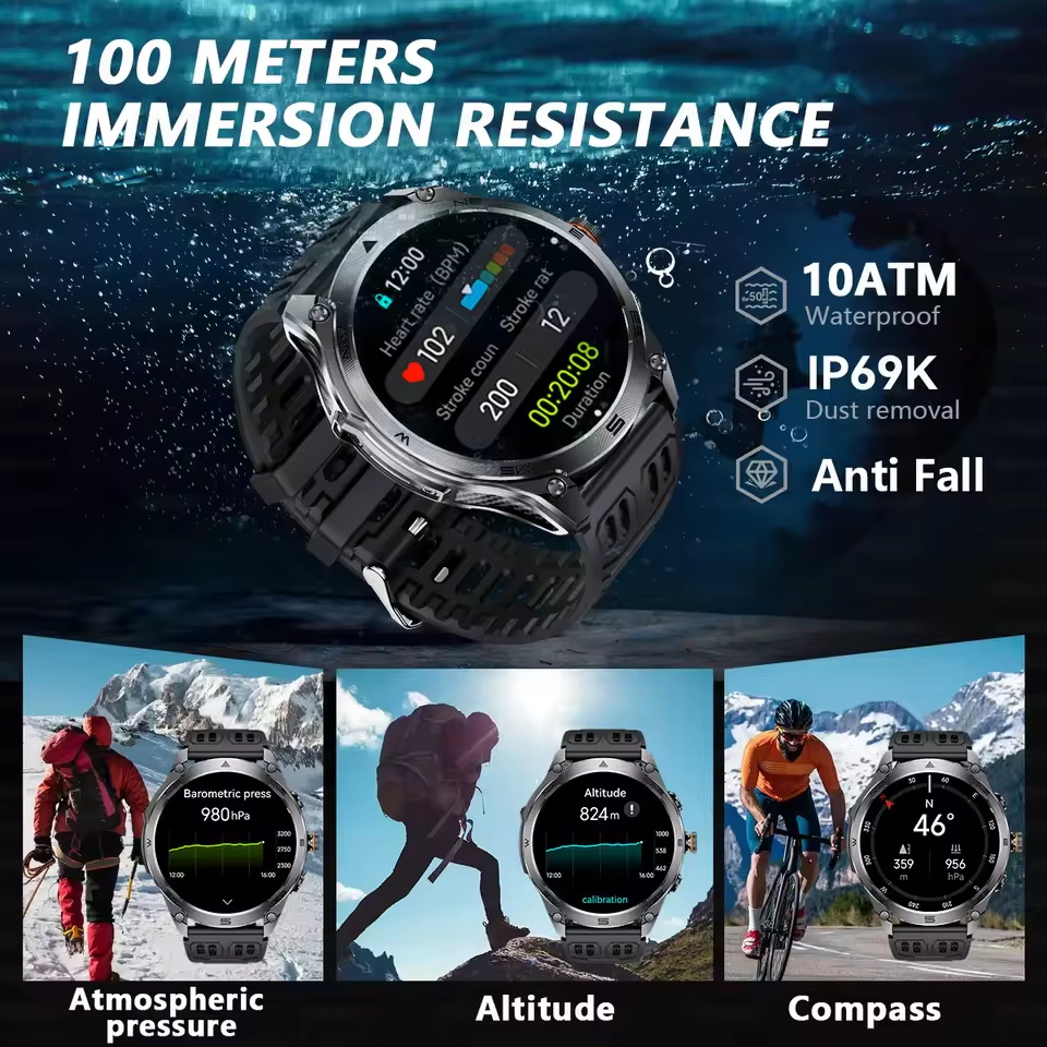 Nowy smartwatch wojskowy GPS d – Altimeter Compass Watch recenzja i cena